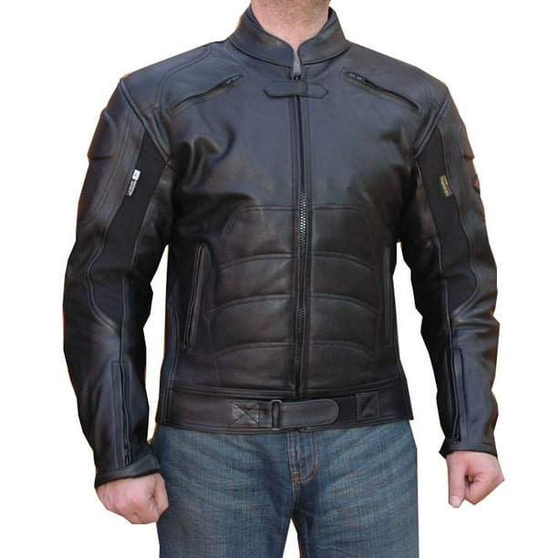 Racing Jacket Motorbike Motorcycle Leather Biker Jacket Detach Hood ALL SIZES